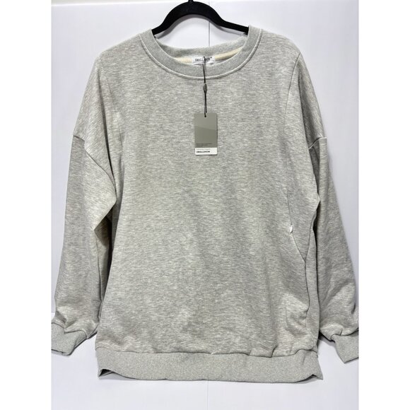 Nursing Top XXL Grey Breastfeeding Shirt Discreet Lift-Up Access Maternity Top - Picture 1 of 11